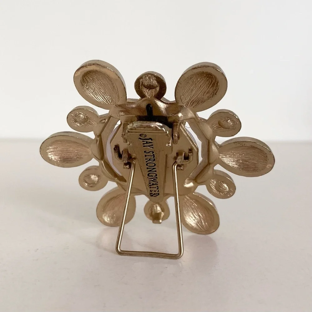 Jay strongwater crystal and enamel frame pin